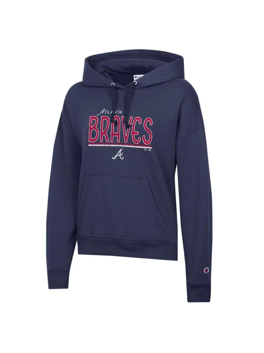 Худи с капюшоном, с принтом, Atlanta Braves Vintage Champion — изображение 2 из 3, темно-синий