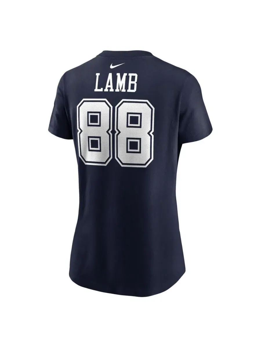 Футболка с длинным рукавом CeeDee Lamb Navy Dallas Cowboys Player Name & Number Nike — изображение 3 из 5, темно-синий