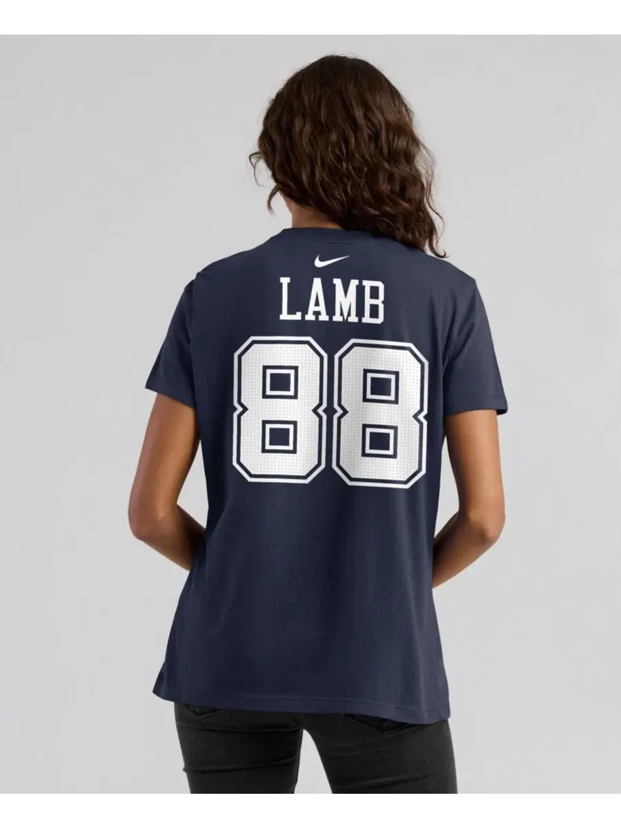 Футболка с длинным рукавом CeeDee Lamb Navy Dallas Cowboys Player Name & Number Nike — изображение 5 из 5, темно-синий