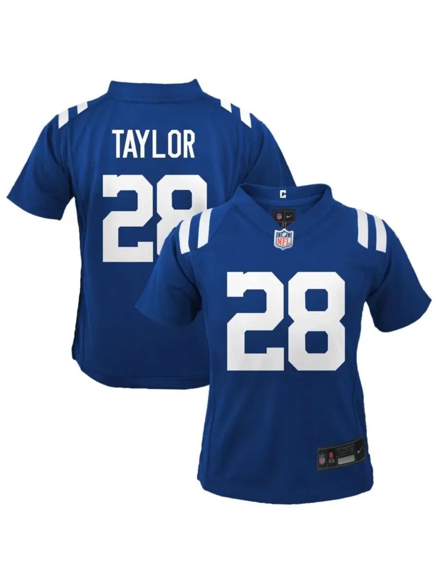 Детская футболка-джерси с принтом Jonathan Taylor Indianapolis Colts Nike — изображение 1 из 2, королевский