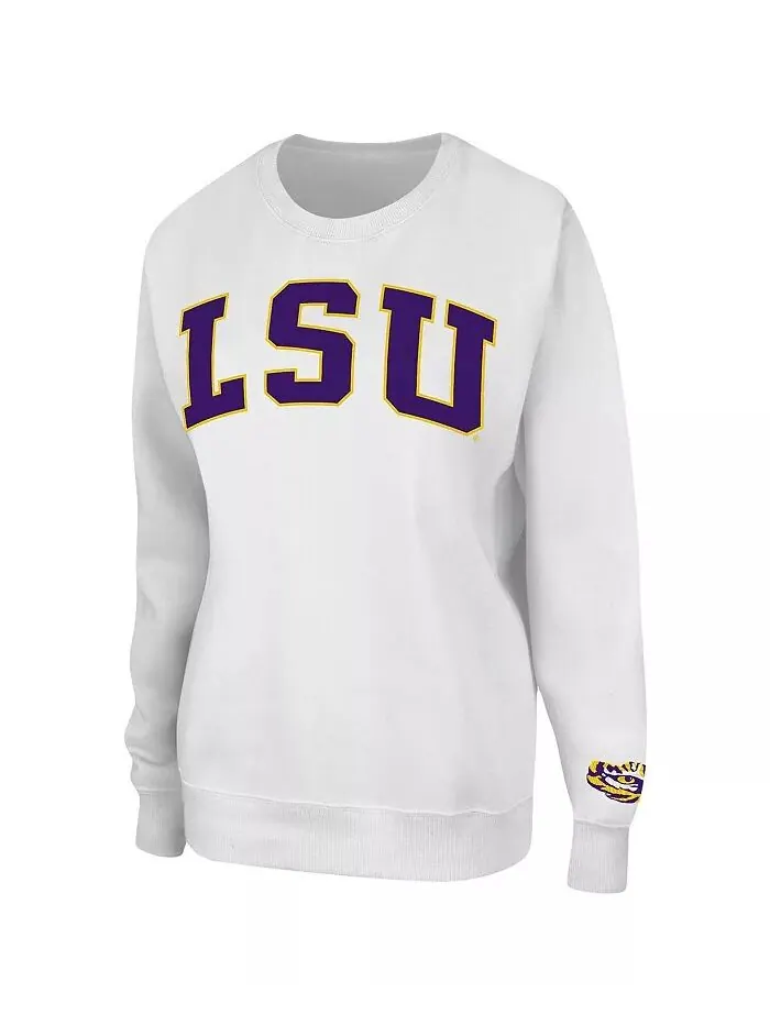 Женская белая толстовка-пуловер LSU Tigers Campanile Colosseum — изображение 2 из 3