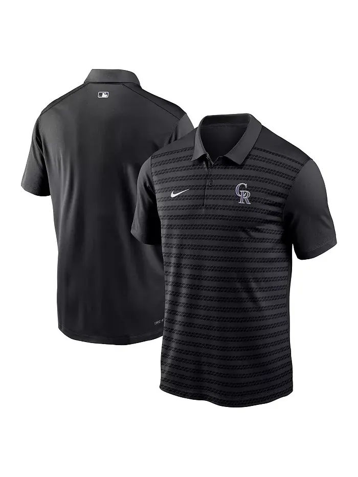 Мужская черная поло Authentic Collection Victory Performance Colorado Rockies Nike — изображение 1 из 3