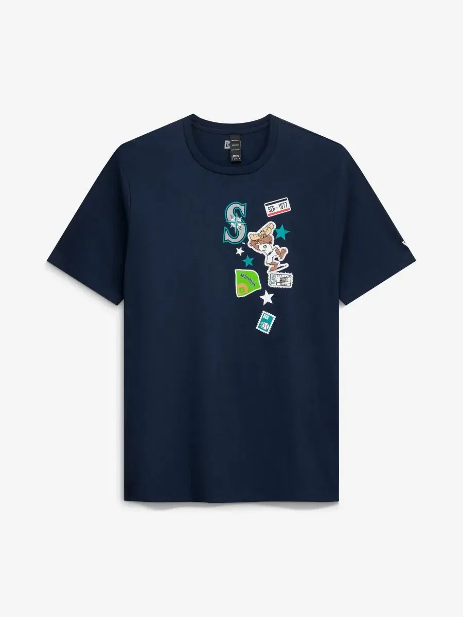 Футболка с принтом Seattle Mariners City Patch New Era — изображение 1 из 2, темно-синий