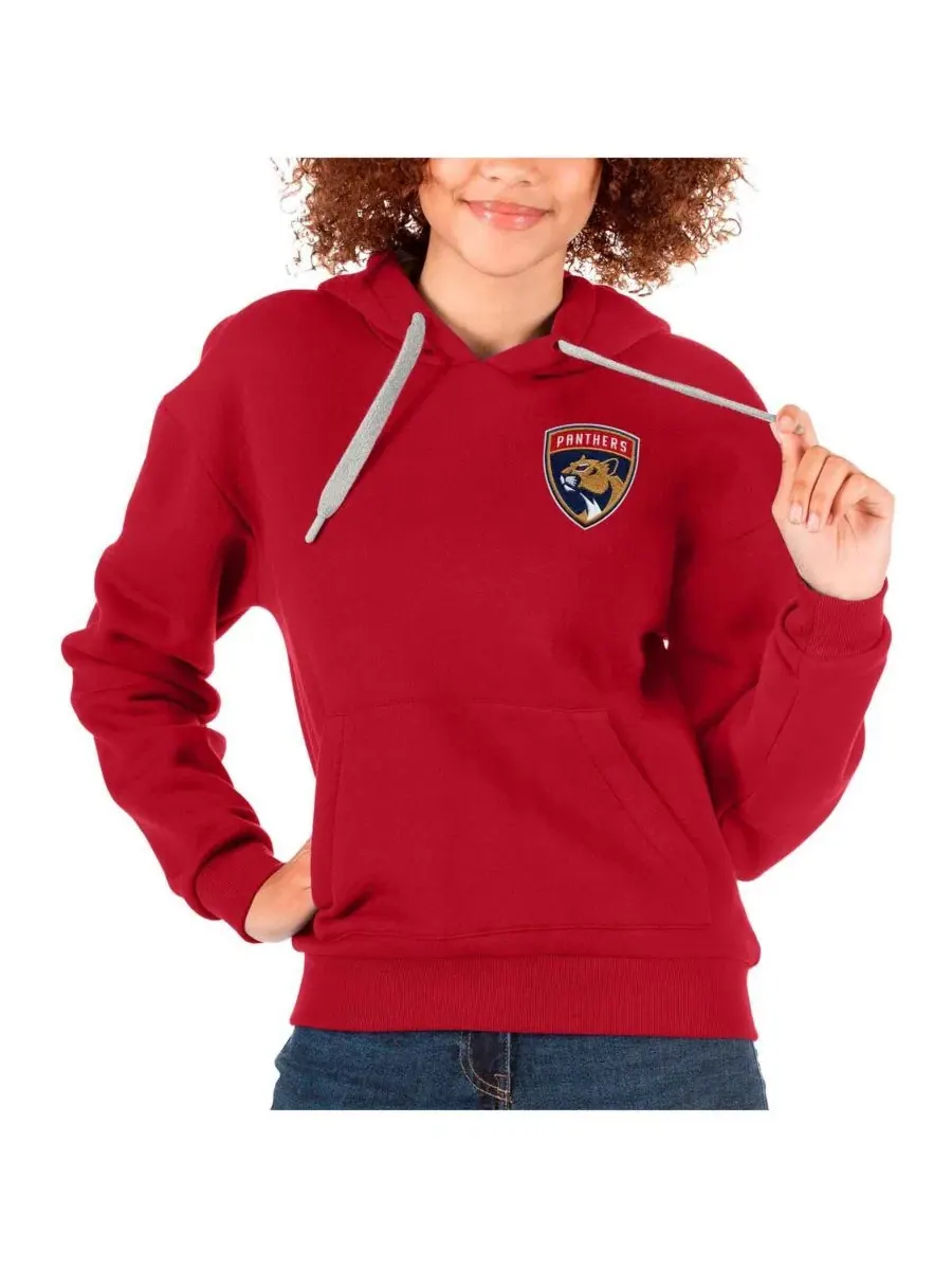 Женский худи с вышивкой Florida Panthers Primary Logo Victory Antigua — изображение 1 из 1, красный