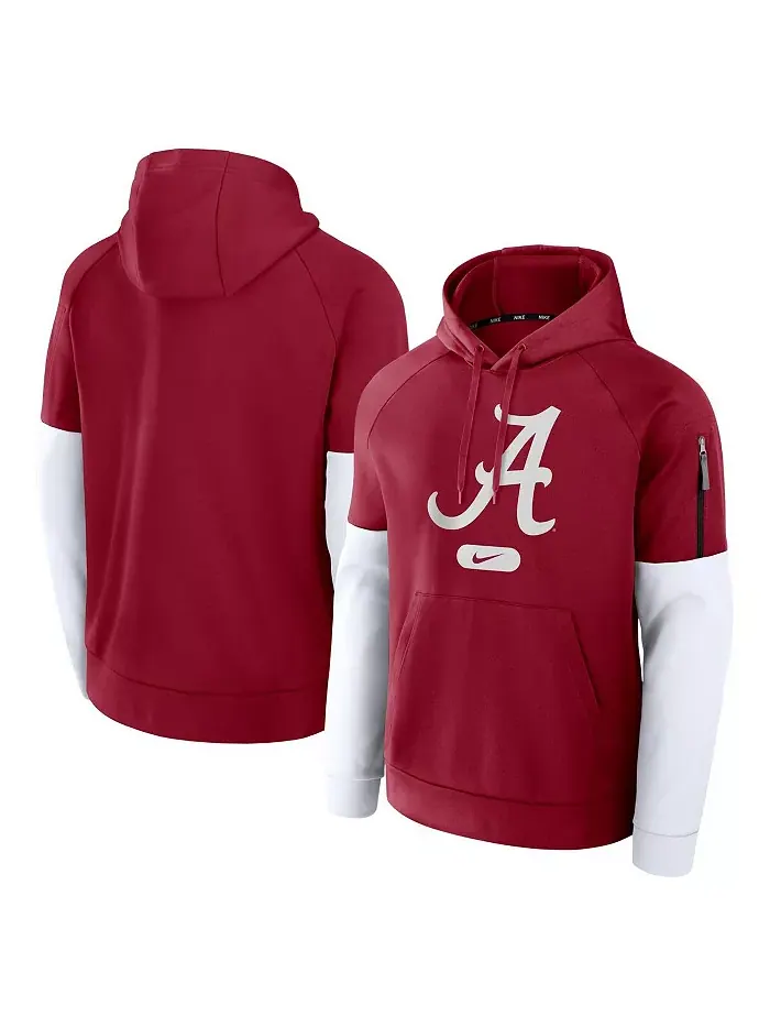 Мужская бордовая толстовка с капюшоном Alabama Crimson Tide Fitness Performance Nike — изображение 1 из 3
