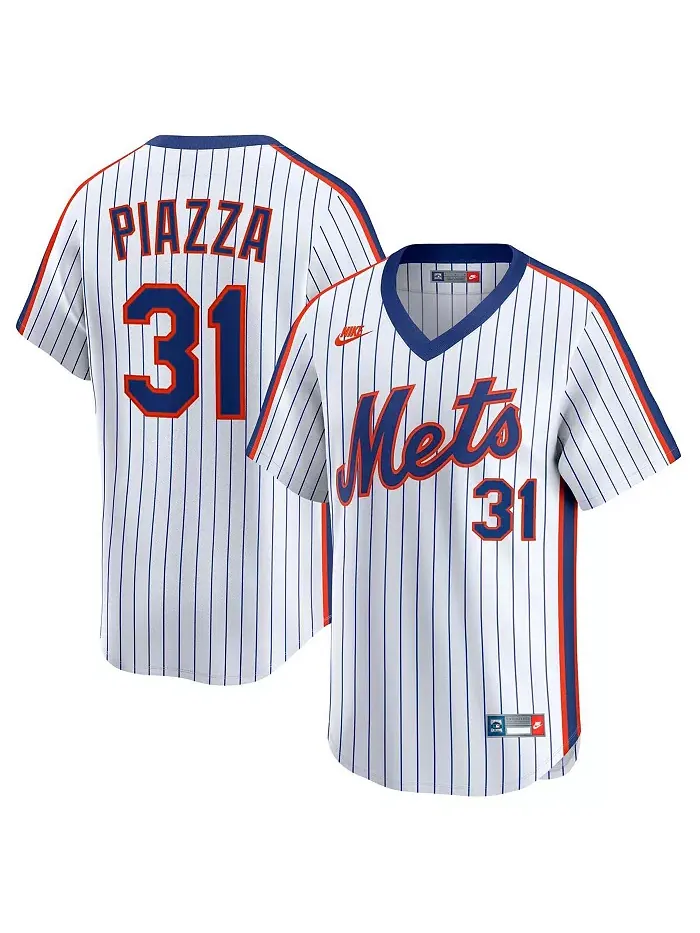 Мужская лимитированная ретро-джерси Mike Cooperstown Collection белого цвета New York Mets Nike — изображение 1 из 3