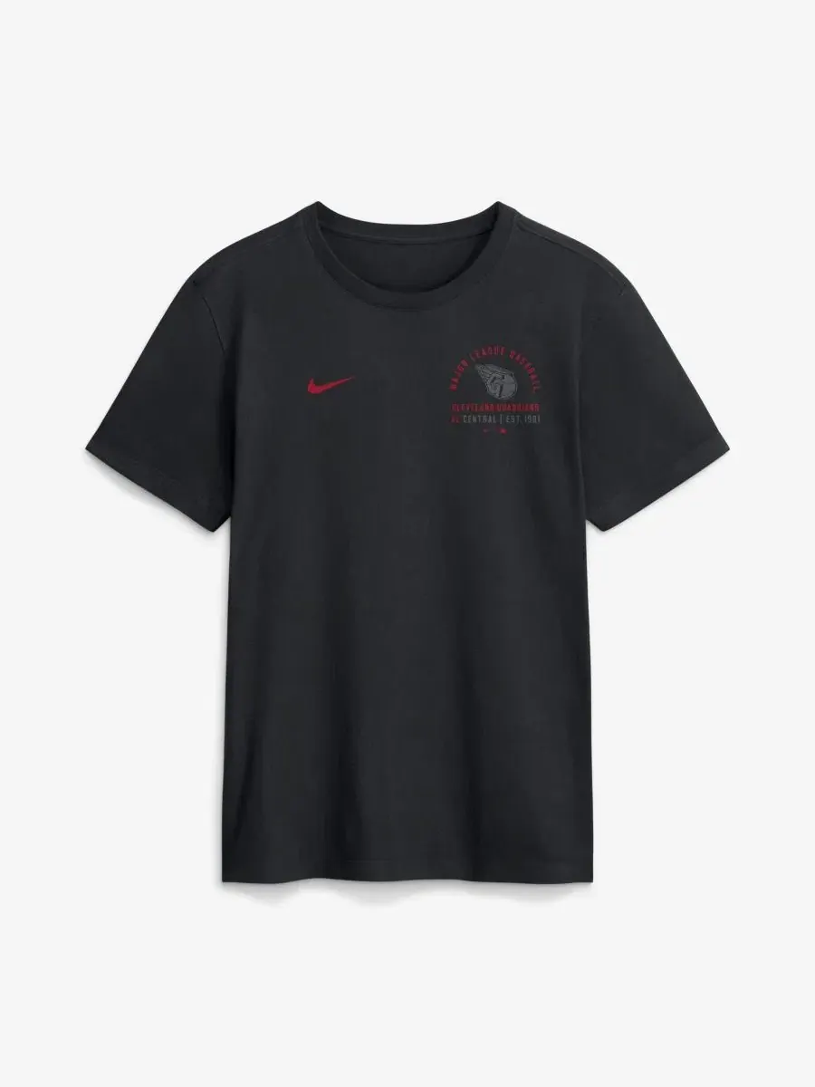 Футболка с принтом Cleveland Guardians Split Logo Nike — изображение 1 из 2, черный