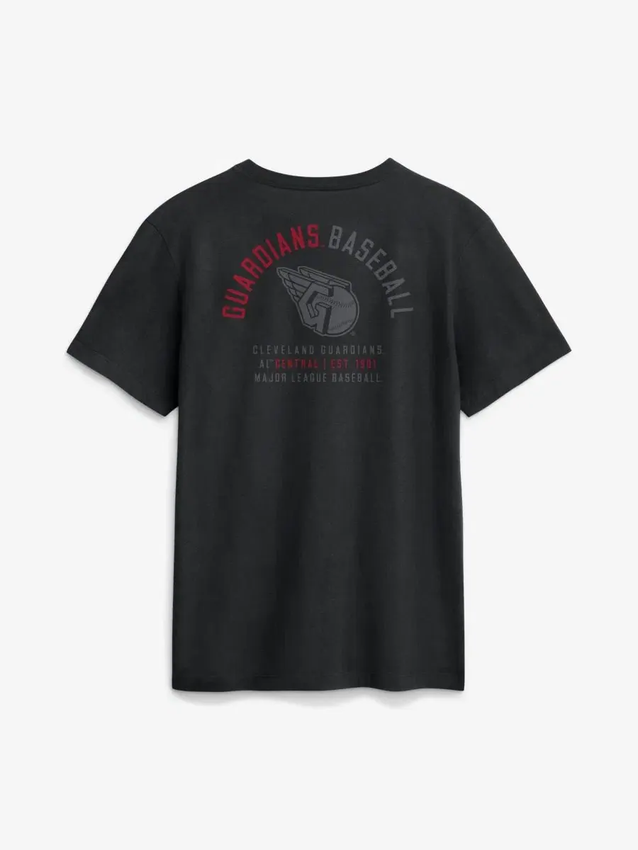 Футболка с принтом Cleveland Guardians Split Logo Nike — изображение 2 из 2, черный