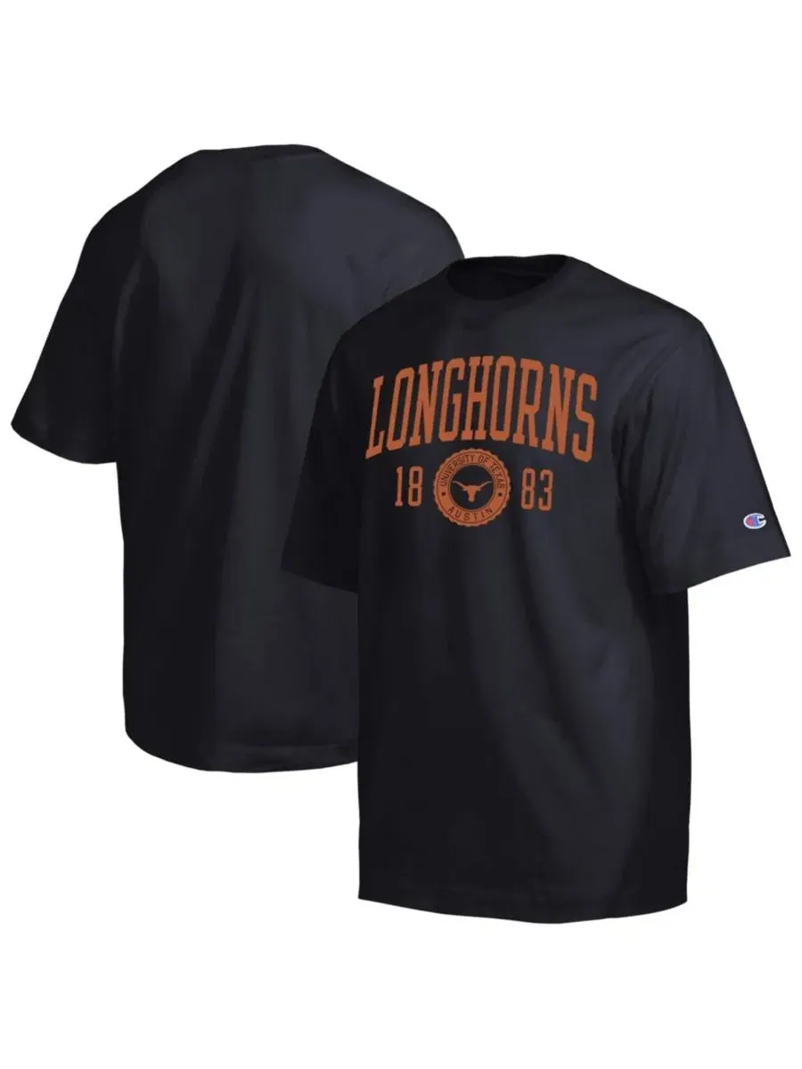 Футболка мужская с принтом Texas Longhorns Champion — изображение 1 из 3, черный