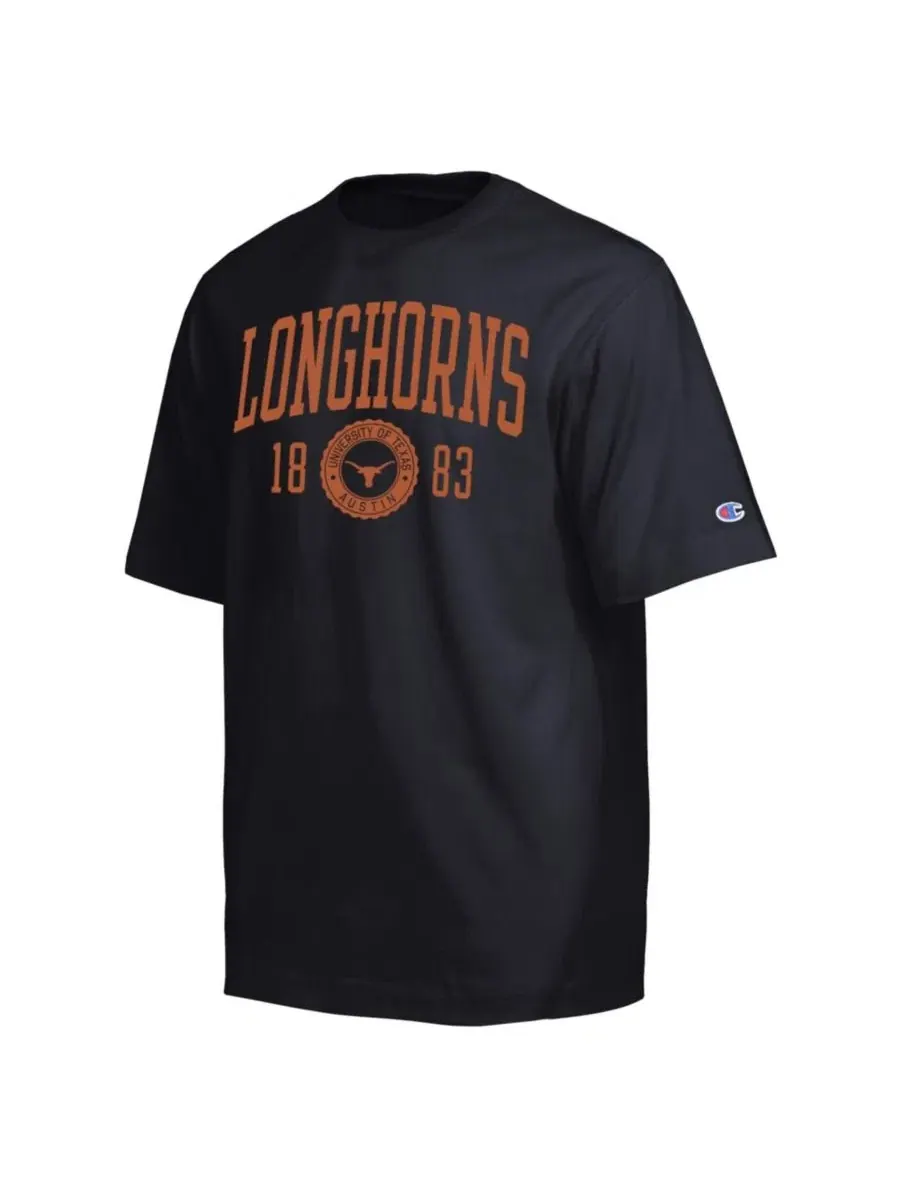 Футболка мужская с принтом Texas Longhorns Champion — изображение 2 из 3, черный