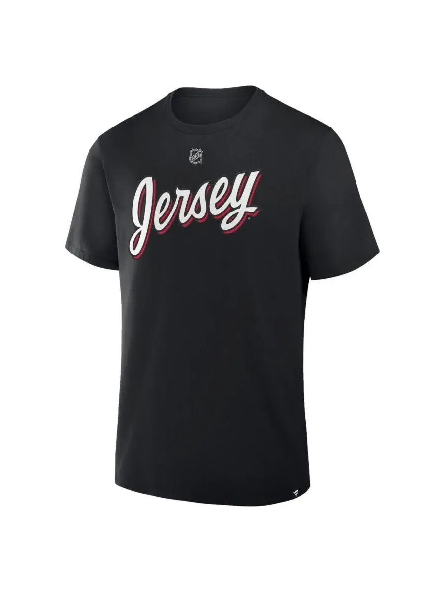 Футболка с длинным рукавом с принтом Jack Hughes New Jersey Devils Fanatics — изображение 2 из 3, черный