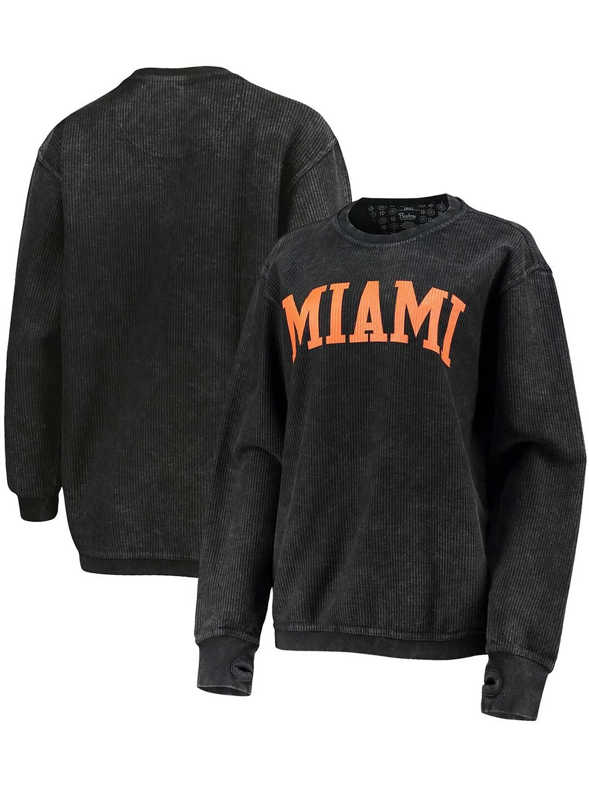 Женский черный пуловер Miami Hurricanes с удобным шнурком в винтажном стиле, базовый пуловер с — изображение 1 из 3