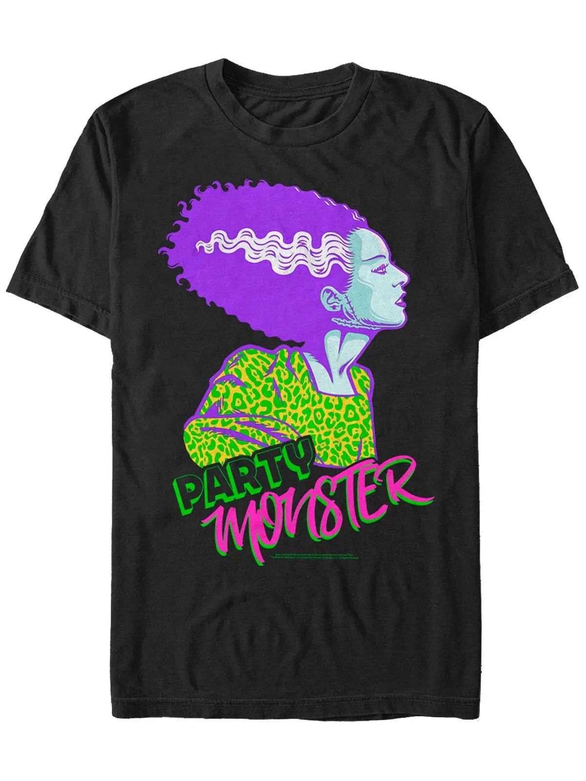 Мужская футболка с короткими рукавами Universal Monsters «Невеста Франкенштейна» Party Monster — изображение 1 из 1, черный
