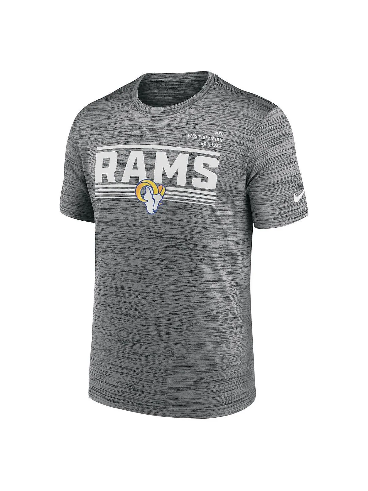 Мужская серая футболка Los Angeles Rams Yardline Velocity Performance Nike — изображение 2 из 3, серый