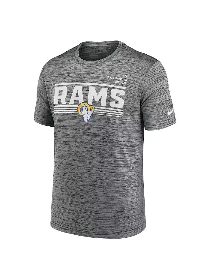 Мужская серая футболка Los Angeles Rams Yardline Velocity Performance Nike — изображение 2 из 3