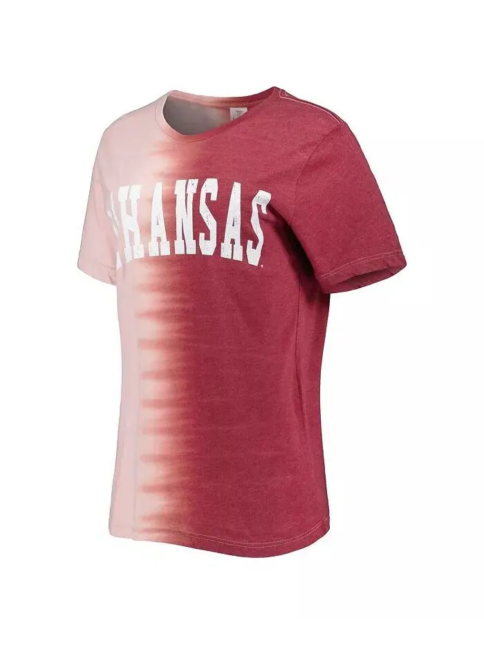 Женская футболка Cardinal с эффектом потертости Arkansas Razorbacks Find Your Groove с раздельным — изображение 2 из 3