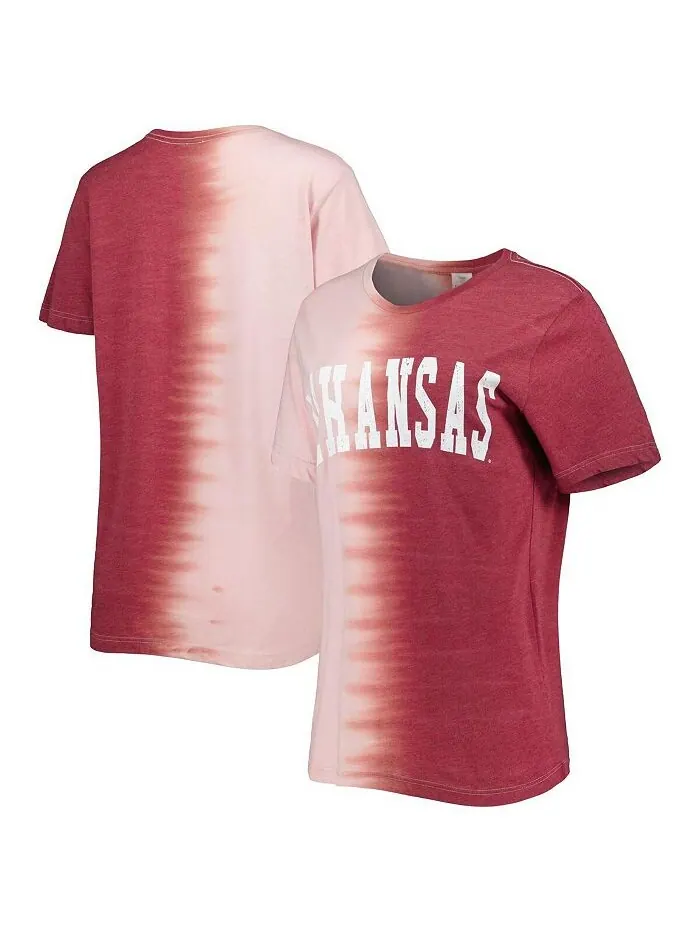 Женская футболка Cardinal с эффектом потертости Arkansas Razorbacks Find Your Groove с раздельным — изображение 1 из 3
