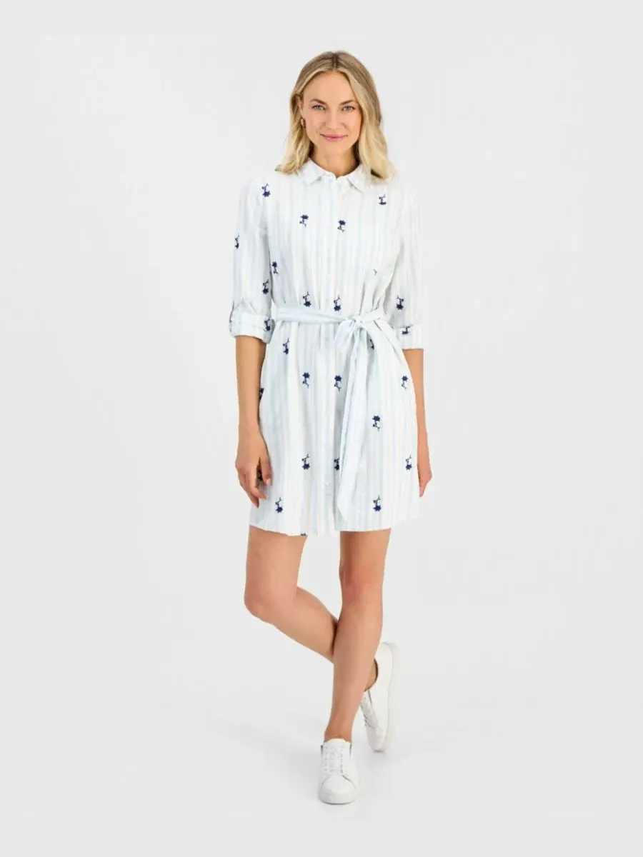 Платье-рубашка с принтом и рукавами 3/4, модель Alice Stripe Style & Co, Alice Stripe — изображение 1 из 8