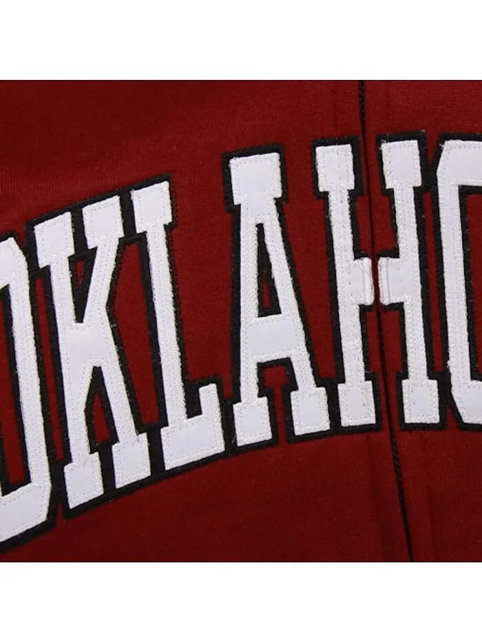 Женская худи с молнией во всю длину малинового цвета Oklahomaooners Arched Name Stadium Athletic — изображение 2 из 2