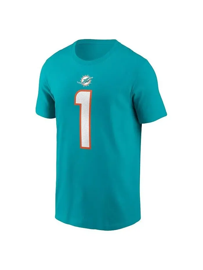 Мужская футболка Tua Tagovailoa Aqua Miami Dolphins с именем и номером игрока Nike — изображение 2 из 3