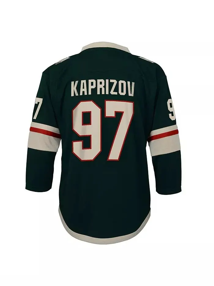 Юноши и девушки Кирилл Капризов зеленая майка игрока Minnesota Wild Home Replica Outerstuff — изображение 2 из 3