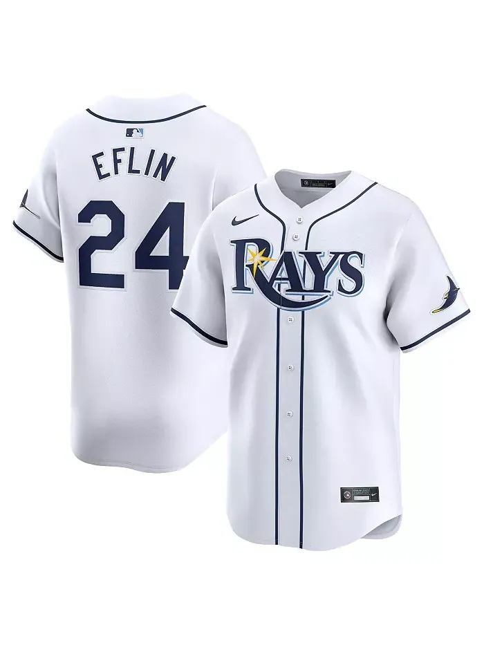 Мужская белая ограниченная игровая футболка Tampa Bay Rays Зака Эфлина Nike — изображение 1 из 3