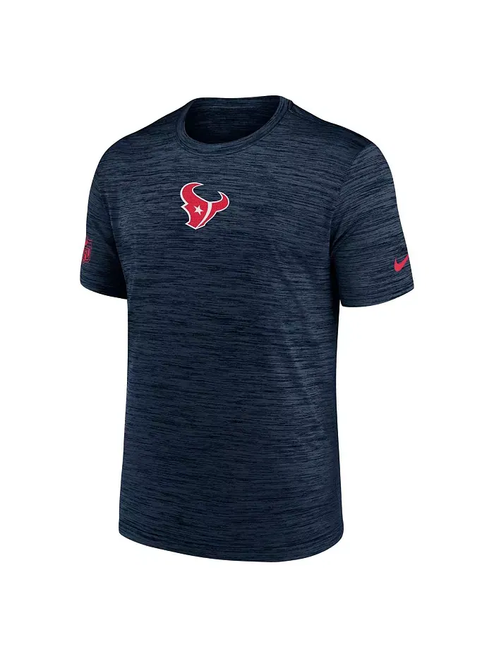 Мужская футболка Houston Texans Big Tall Sideline Velocity Performance темно-синего цвета Nike — изображение 3 из 3