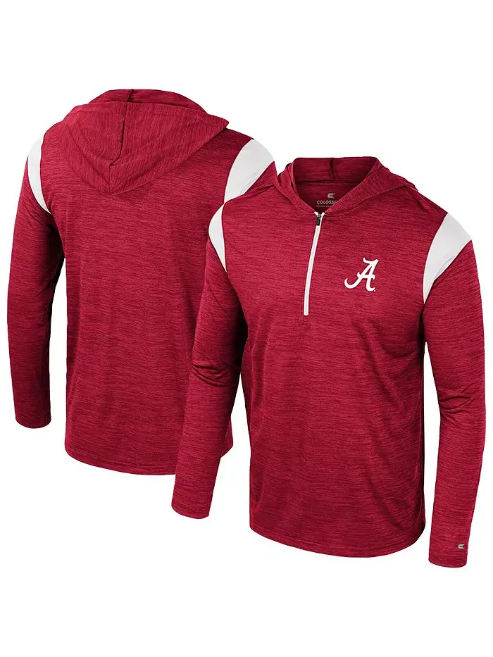 Мужская толстовка с полузастежкой Alabama Crimson Tide Dozer цвета малинового Colosseum — изображение 1 из 3