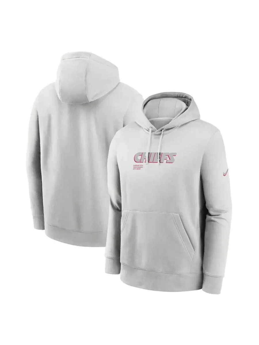 Nike Мужская серая толстовка с капюшоном Kansas City Chiefs Edge Pack из французской махровой ткани — изображение 1 из 3