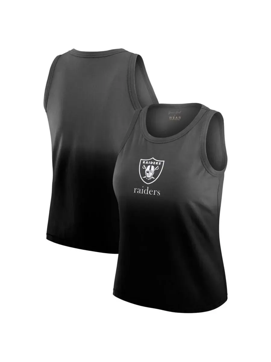 WEAR by Erin Andrews Женская майка x Gracie Hunt Black Las Vegas Raiders Ombre — изображение 1 из 3, черный
