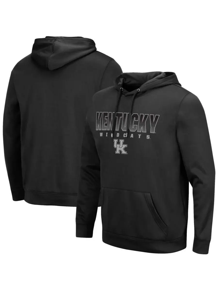 Colosseum Мужская черная толстовка с капюшоном Kentucky Wildcats Blackout 3.0 — изображение 1 из 3, черный