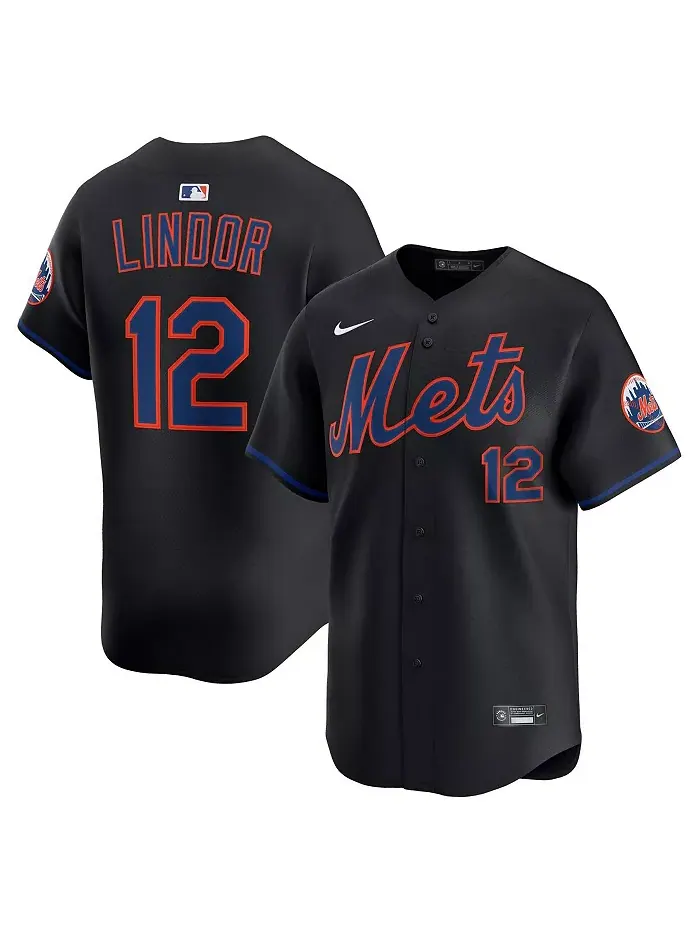 Мужская черная альтернативная лимитированная футболка New York Mets Франсиско Линдора Nike — изображение 1 из 3
