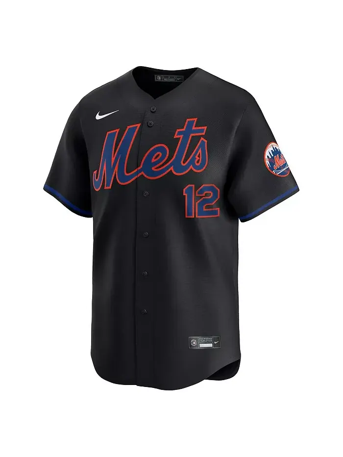 Мужская черная альтернативная лимитированная футболка New York Mets Франсиско Линдора Nike — изображение 2 из 3