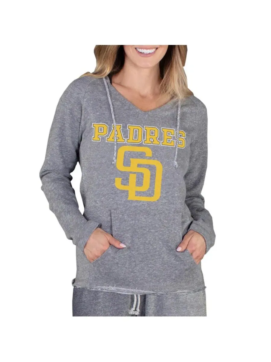 Женская серая толстовка с длинными рукавами San Diego Padres Mainstream Terry Concepts Sport — изображение 1 из 1, серый
