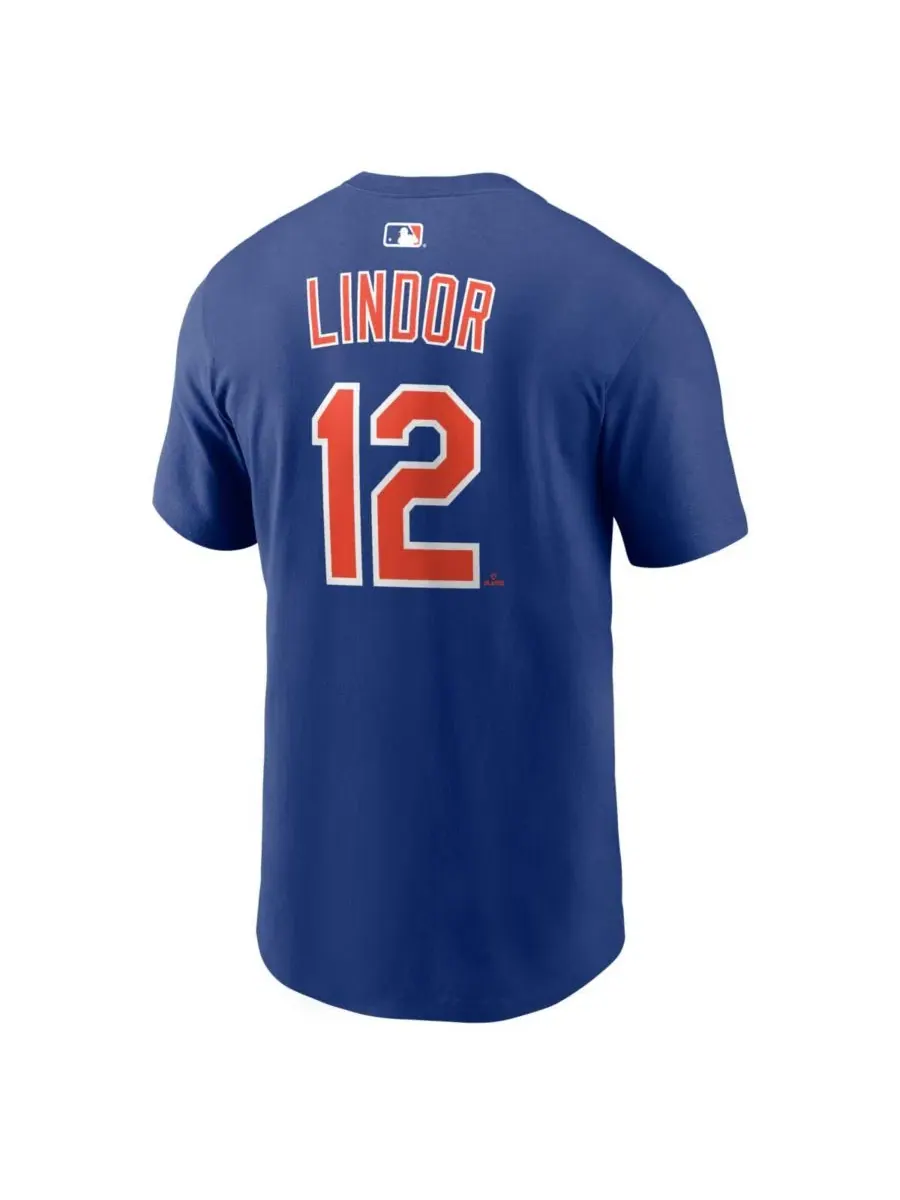 Мужская футболка Francisco Lindor Royal New York Mets с именем и номером игрока Nike — изображение 3 из 3, королевский