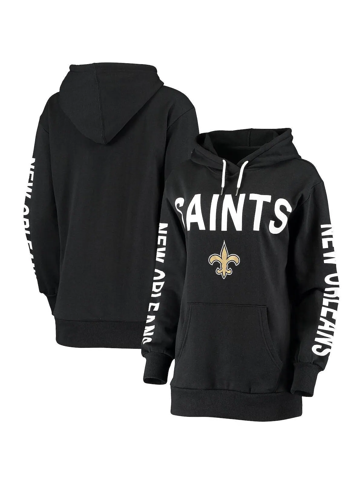 Женский черный пуловер с капюшоном New Orleans Saints Extra Point G-III 4Her by Carl Banks — изображение 1 из 4