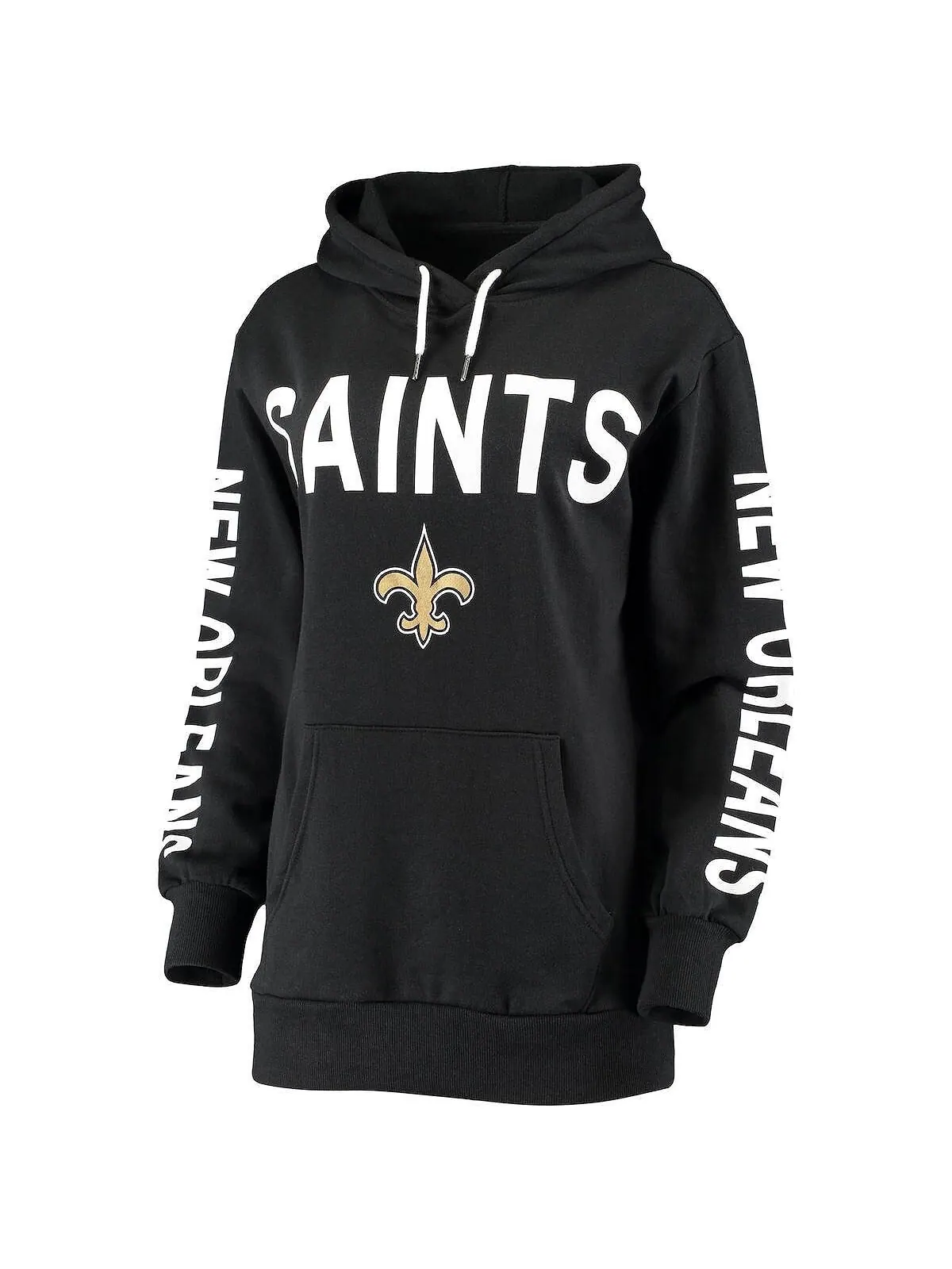 Женский черный пуловер с капюшоном New Orleans Saints Extra Point G-III 4Her by Carl Banks — изображение 4 из 4