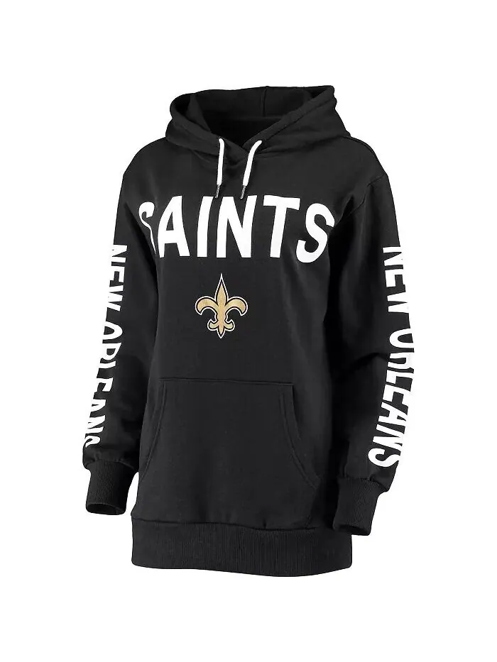 Женский черный пуловер с капюшоном New Orleans Saints Extra Point G-Iii 4Her By Carl Banks — изображение 4 из 4
