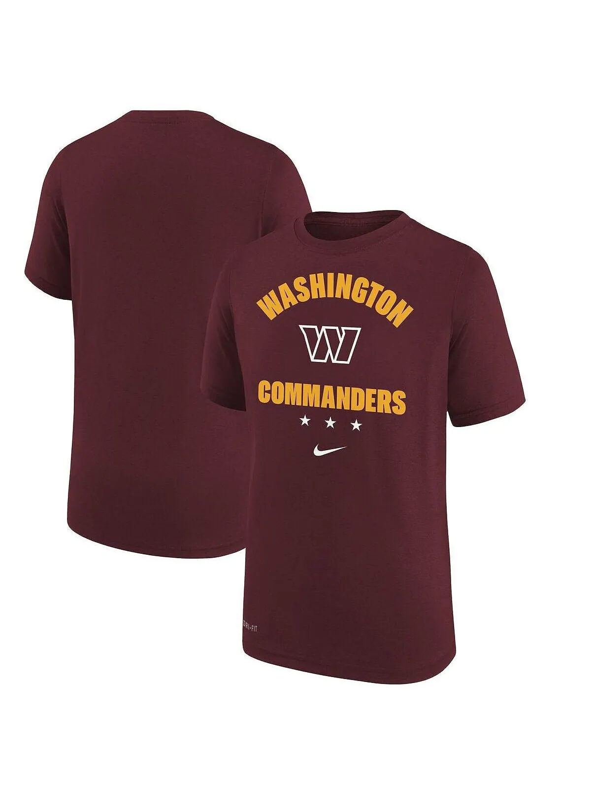 Бордовая футболка Big Boys Washington Commanders Team Athletic Performance Nike — изображение 1 из 1, бордовый