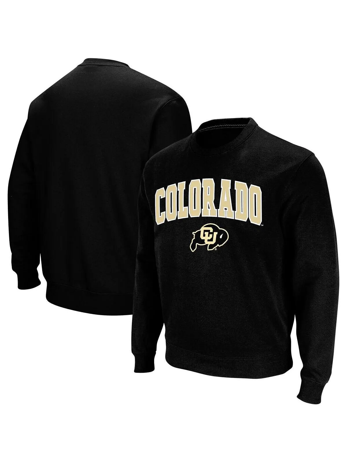 Мужской черный свитшот с круглым вырезом Colorado Buffaloes Arch и логотипом Colosseum — изображение 1 из 4