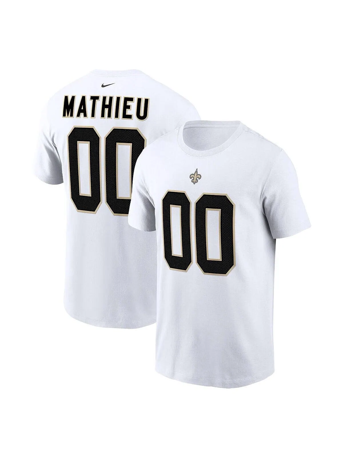 Мужская белая футболка Tyrann Mathieu New Orleans Saints с именем и номером игрока Nike — изображение 1 из 2, белый