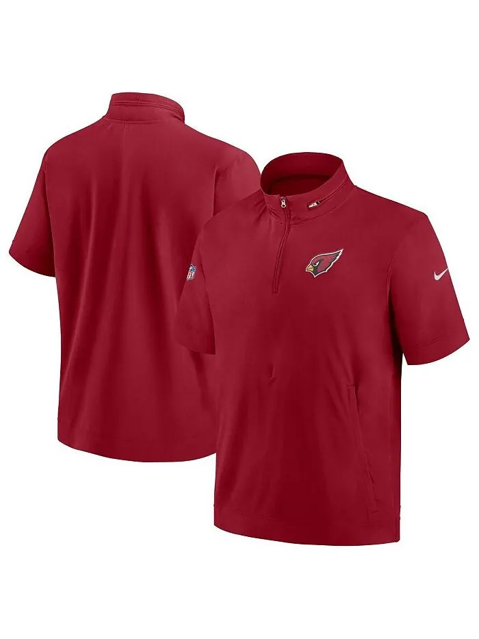 Мужская куртка Cardinal Arizona Cardinals Sideline Coach с капюшоном и молнией четверть рукава с — изображение 1 из 3