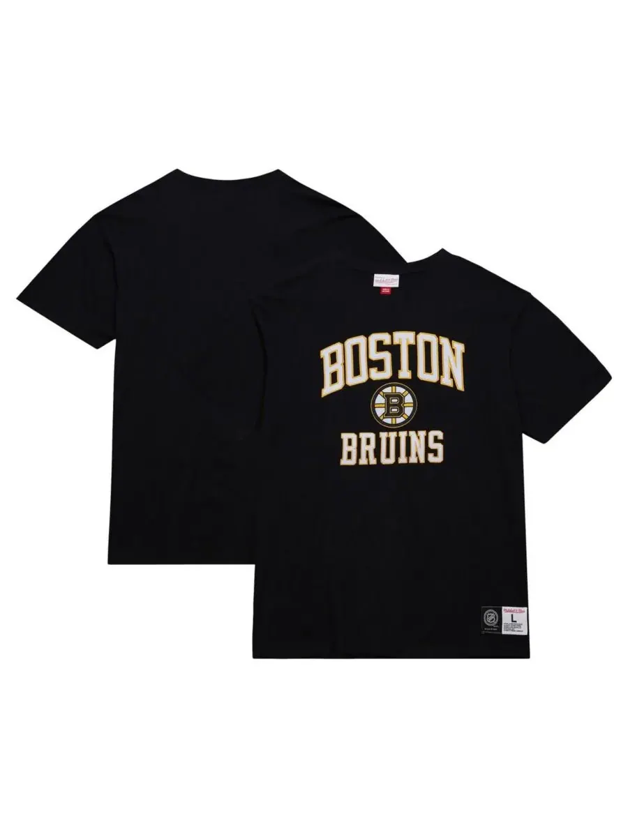 Mitchell & Ness Мужская черная футболка Boston Bruins Legendary Slub — изображение 1 из 4, черный