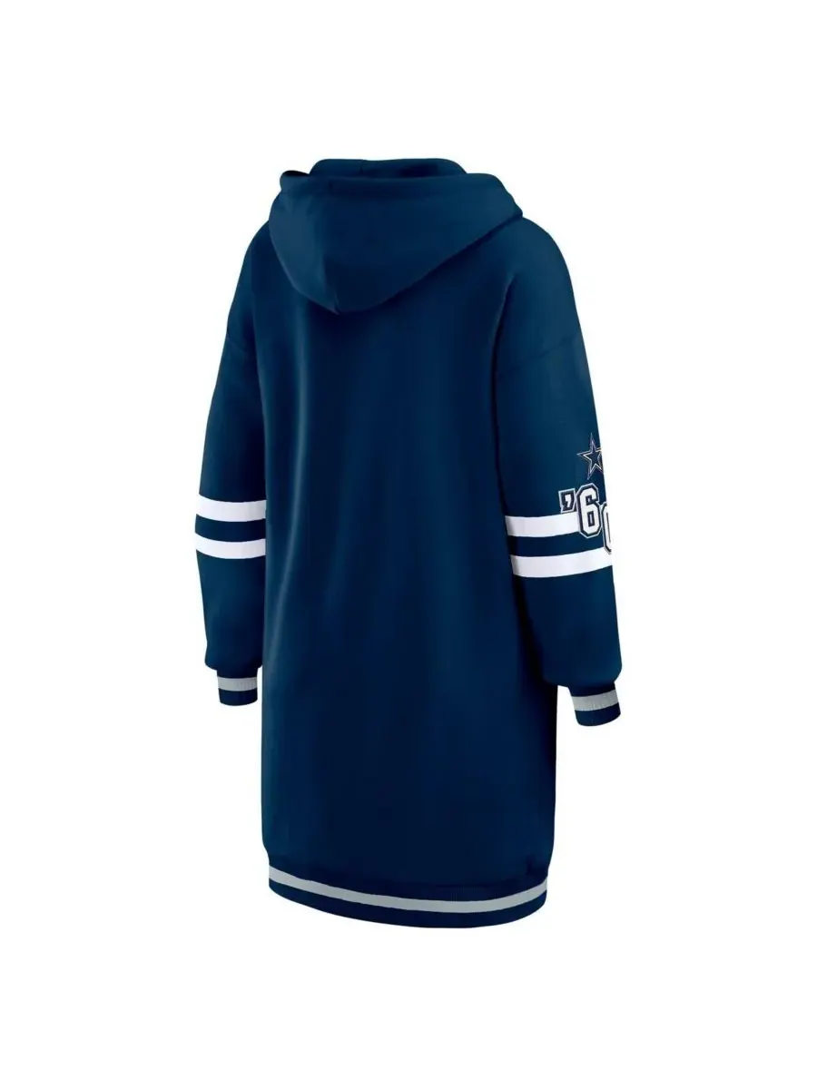 WEAR by Erin Andrews Женское темно-синее платье-худи с символикой команды Dallas Cowboys — изображение 3 из 3, темно-синий