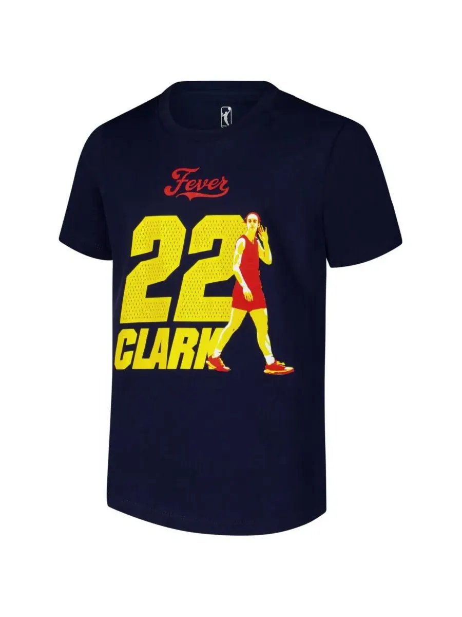 Футболка с именем и номером игрока команды Indiana Fever для мальчиков и девочек (большая — изображение 2 из 3, темно-синий