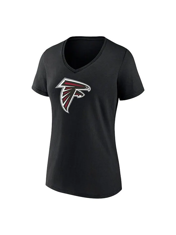 Женская фирменная футболка Bijan Robinson Black Atlanta Falcons с именем и номером и v-образным — изображение 2 из 3, черный