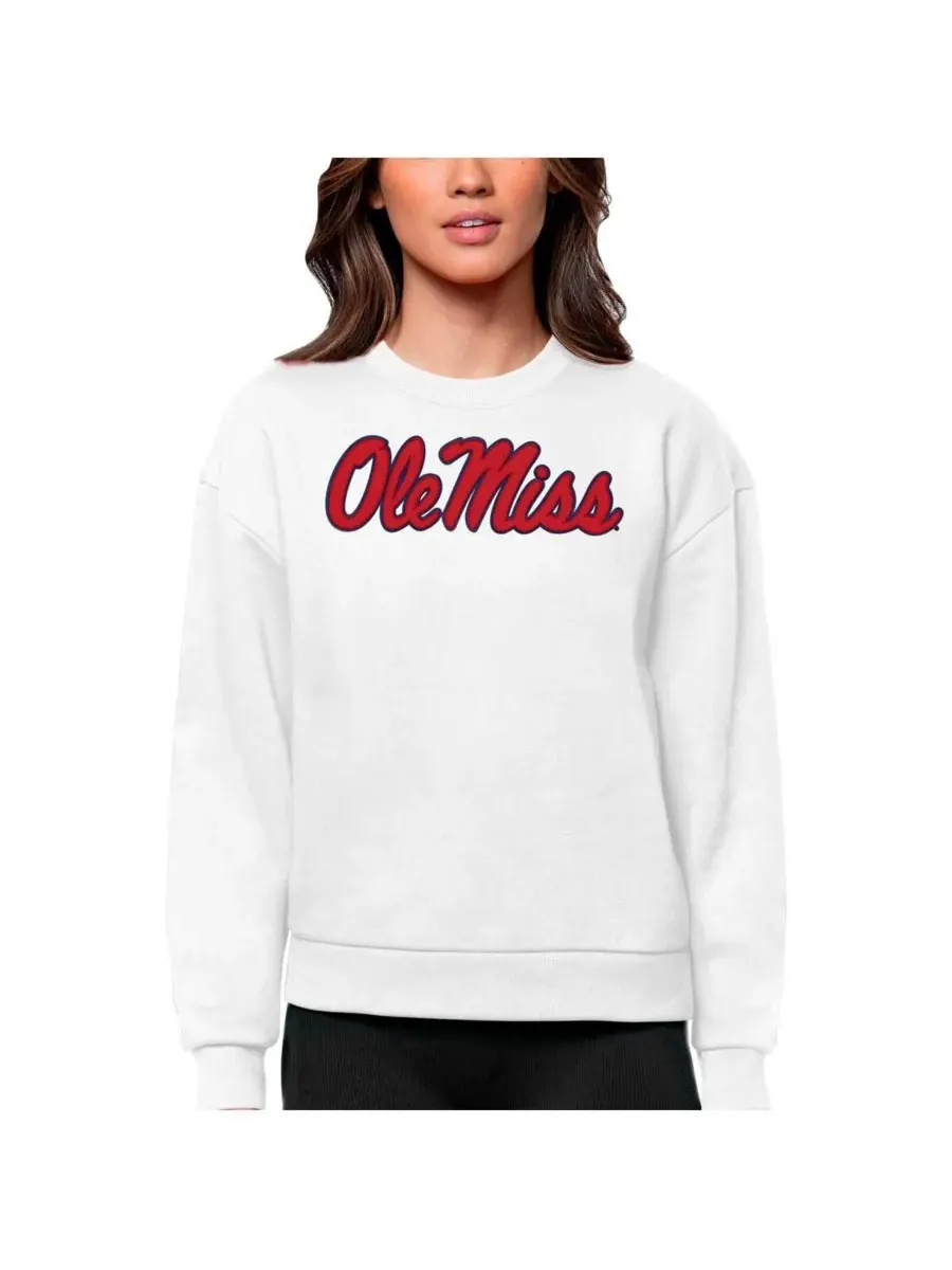 Antigua Женская белая толстовка с круглым вырезом Ole Miss Rebels Victory — изображение 1 из 1, белый