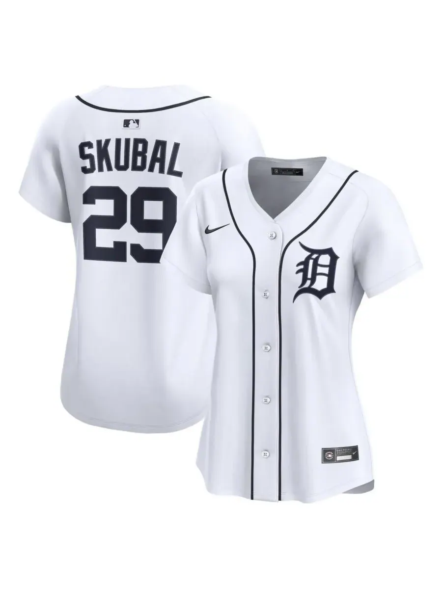 Nike Женская белая домашняя футболка игрока команды Detroit Tigers Тарика Скубала (лимитированная — изображение 1 из 3, белый