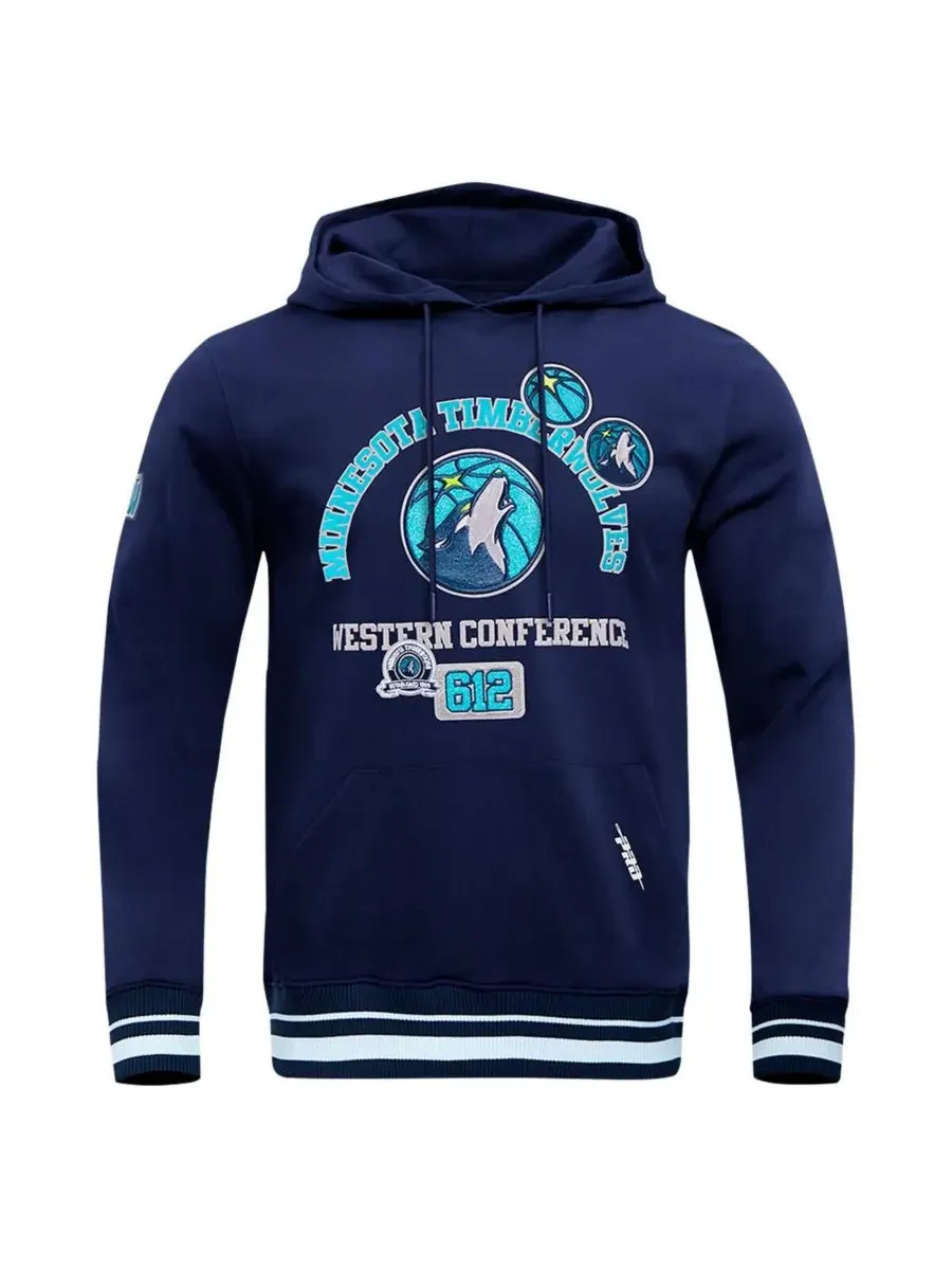 Pro Standard Мужская темно-синяя толстовка с капюшоном Minnesota Timberwolves Area Code — изображение 2 из 5, темно-синий