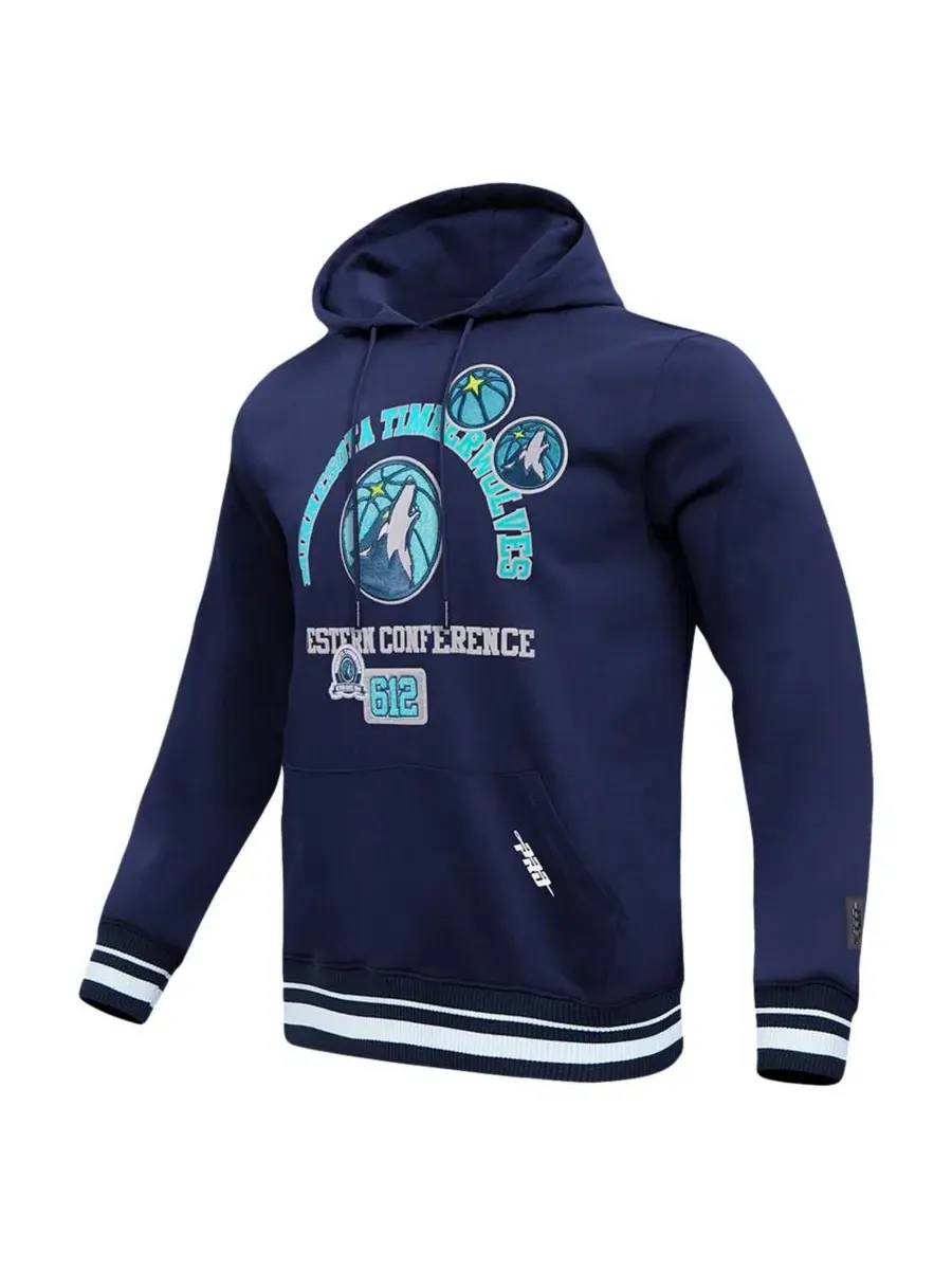 Pro Standard Мужская темно-синяя толстовка с капюшоном Minnesota Timberwolves Area Code — изображение 5 из 5, темно-синий